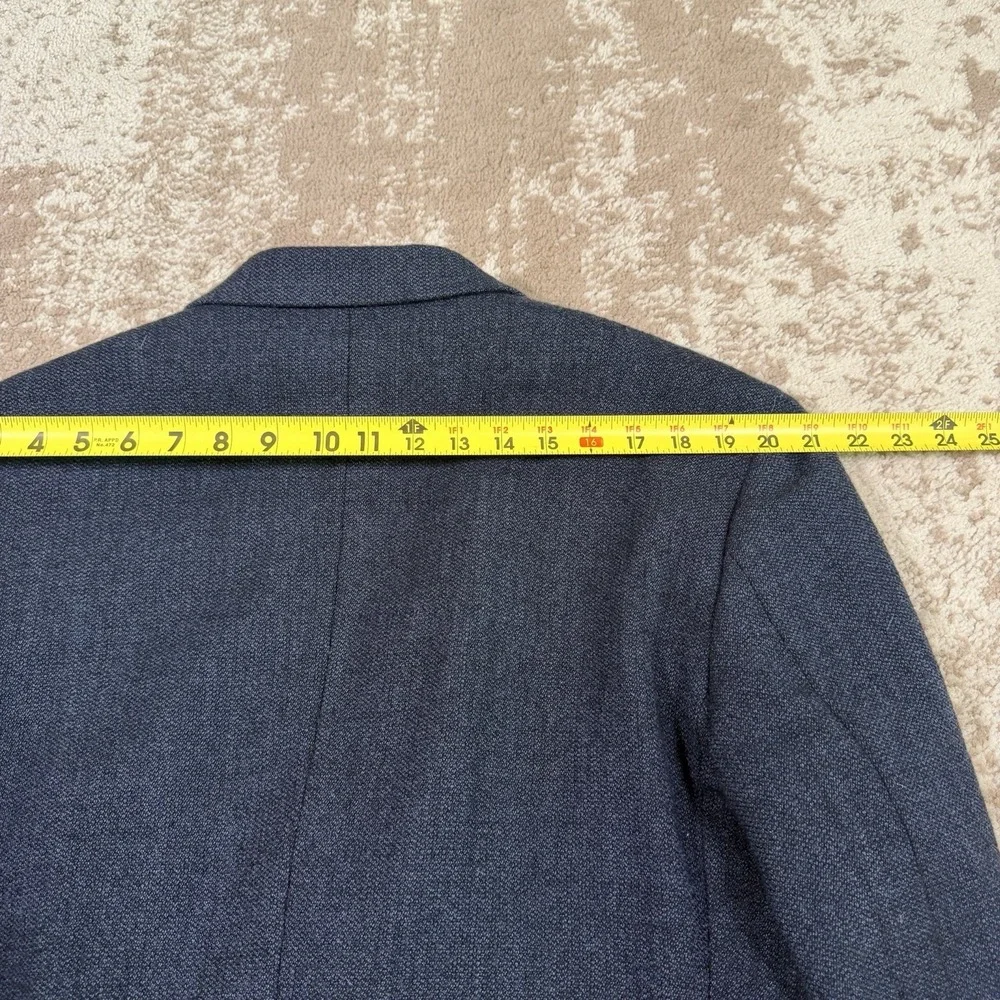 Lauren Ralph Lauren Blazer Mens 44L Blue Wool Tweed Jacket Sport Coat Business